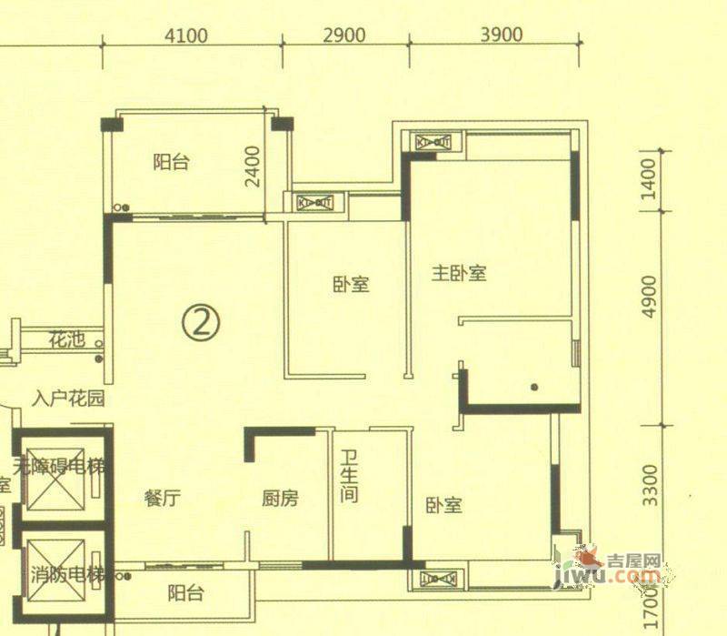 尚观御园3室2厅2卫115㎡户型图