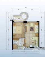 中海地产山语湖1室1厅1卫56㎡户型图