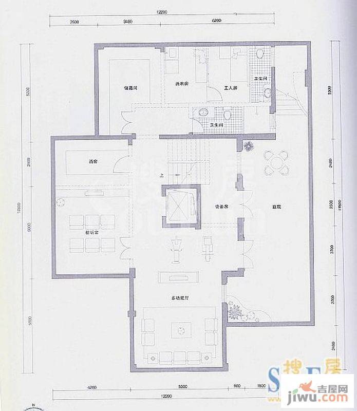 中海地产山语湖1室3厅2卫156.4㎡户型图