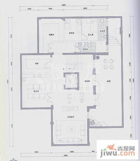 中海地产山语湖1室3厅2卫156.4㎡户型图