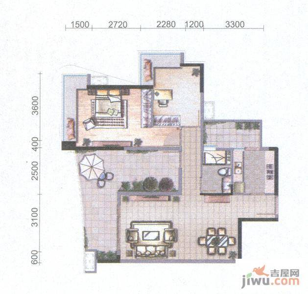 顺德雅居乐花园普通住宅76.5㎡户型图