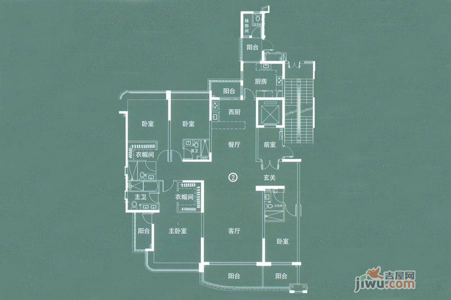 宏宇海山壹号5室2厅4卫239㎡户型图