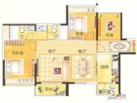 颐澳花园3室2厅2卫80㎡户型图