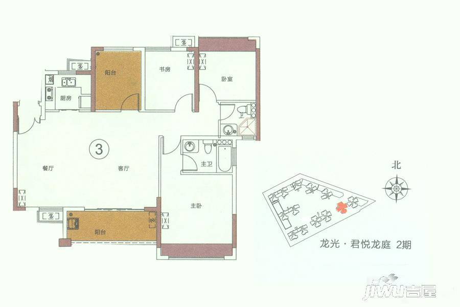 龙光·君悦龙庭4室2厅2卫115㎡户型图