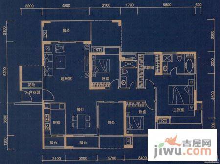 依云上城3室2厅2卫155㎡户型图