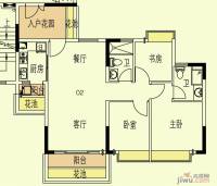 东海国际花园3室2厅2卫89.4㎡户型图