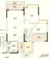 东海国际花园2室2厅1卫68.8㎡户型图