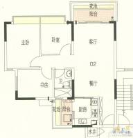 东海国际花园3室2厅2卫83.8㎡户型图