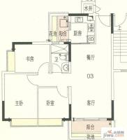 东海国际花园3室2厅1卫83.6㎡户型图