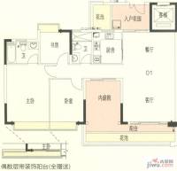 东海国际花园3室2厅1卫119.4㎡户型图