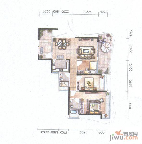 顺德雅居乐花园普通住宅75.5㎡户型图