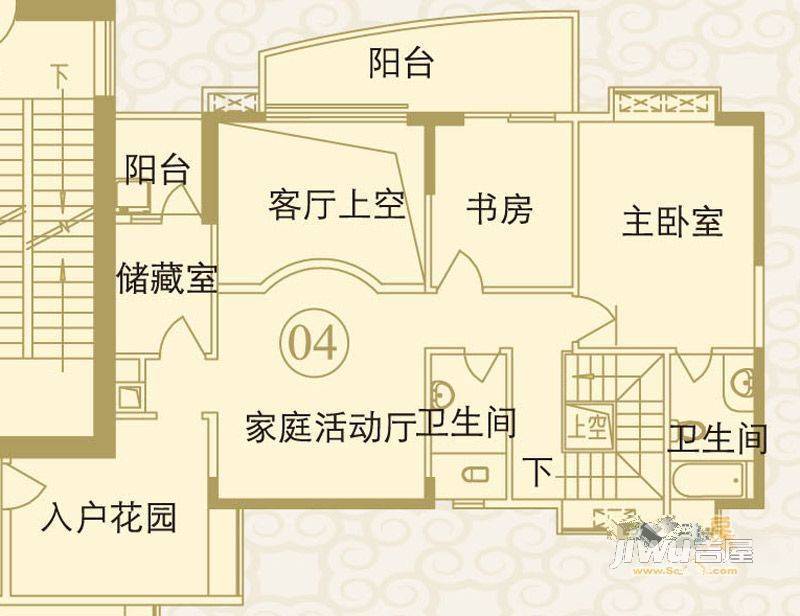 瑞安花园5室3厅3卫241.3㎡户型图