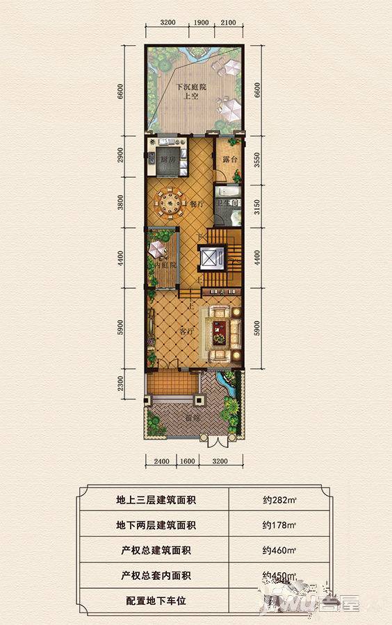 鸿晖依岸康堤5室2厅4卫460㎡户型图