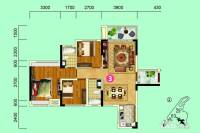 长信公馆3室2厅2卫89㎡户型图