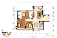 鸿安御花园3室2厅2卫114㎡户型图