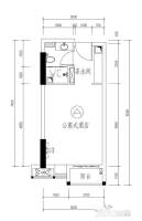 银钻广场1室1厅1卫36.9㎡户型图