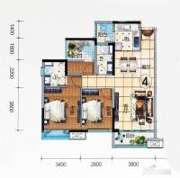 奥园1号3室2厅2卫98㎡户型图