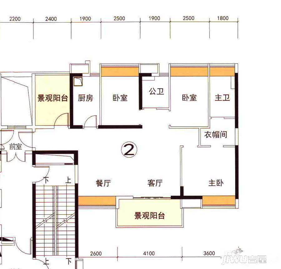 保利珑门4室2厅2卫116㎡户型图