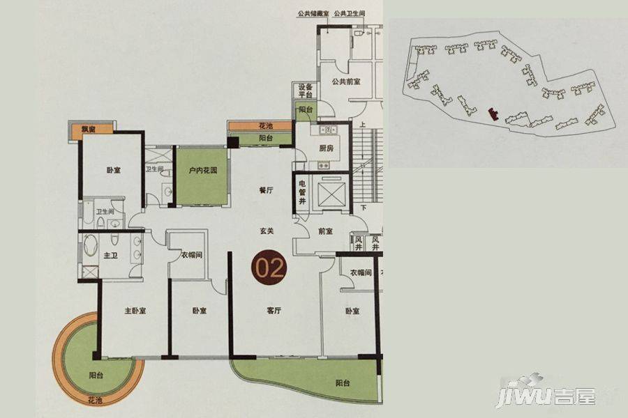 中海金沙水岸5室2厅4卫270㎡户型图