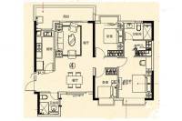 恒大龙江翡翠3室2厅2卫122㎡户型图