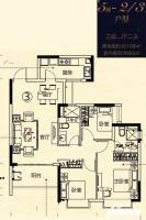 恒大龙江翡翠3室2厅2卫108㎡户型图
