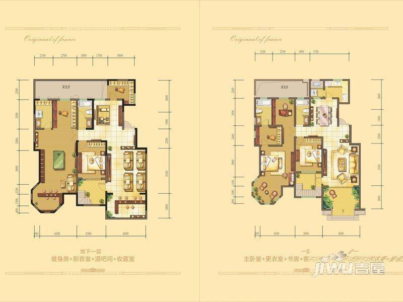 法兰原著2室2厅2卫163.8㎡户型图