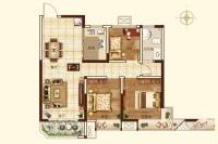 坤达祥龙城3室2厅1卫88.5㎡户型图