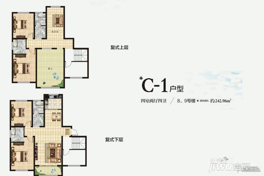 宾悦龙城4室2厅4卫243㎡户型图