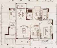 中廷森林公馆3室2厅2卫124㎡户型图