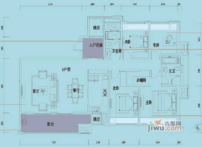 江山里4室2厅2卫178㎡户型图