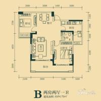 寻乌银河湾2室2厅1卫94.8㎡户型图