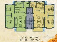 水榭花园3室2厅1卫96.4㎡户型图