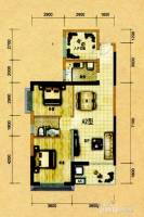 连城别苑四期2室2厅1卫106㎡户型图