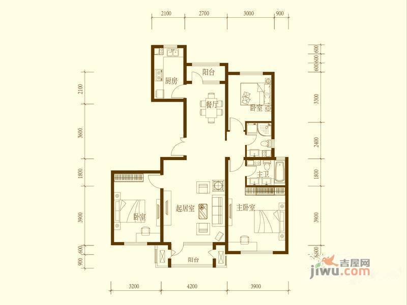 赵都华府普通住宅134.4㎡户型图