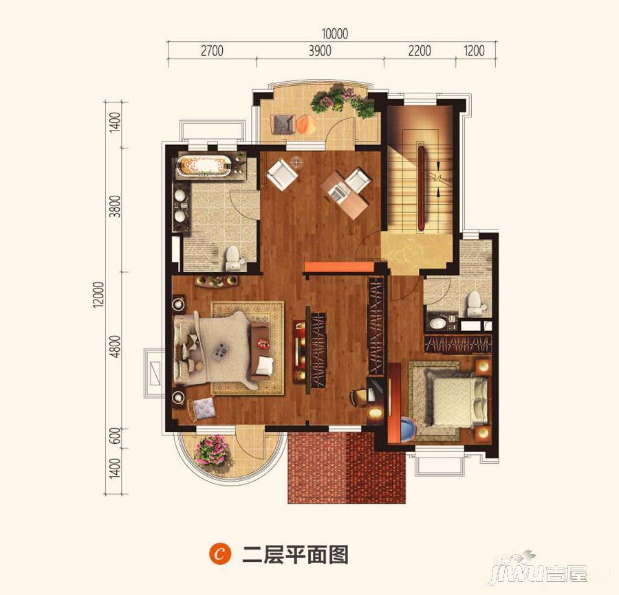 碧桂园翡翠郡5室4厅4卫266㎡户型图