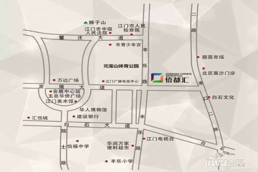 江门奥园广场位置交通图