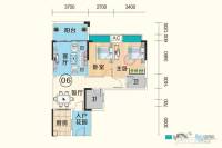 雅逸尚都2室2厅2卫75.5㎡户型图