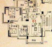 碧桂园·翡翠湾3室2厅1卫86.4㎡户型图