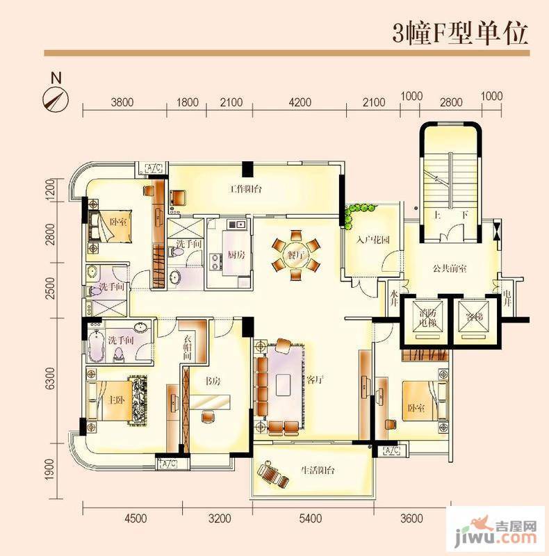 开平汇景湾4室2厅4卫212㎡户型图