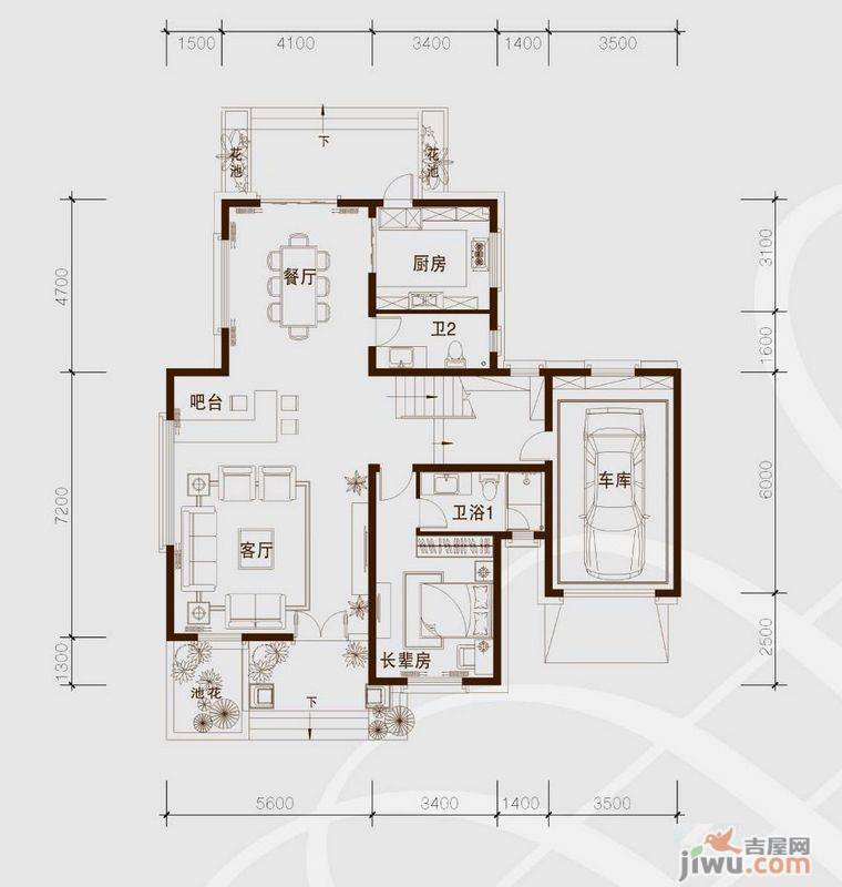 骏凯豪庭2室2厅2卫280㎡户型图