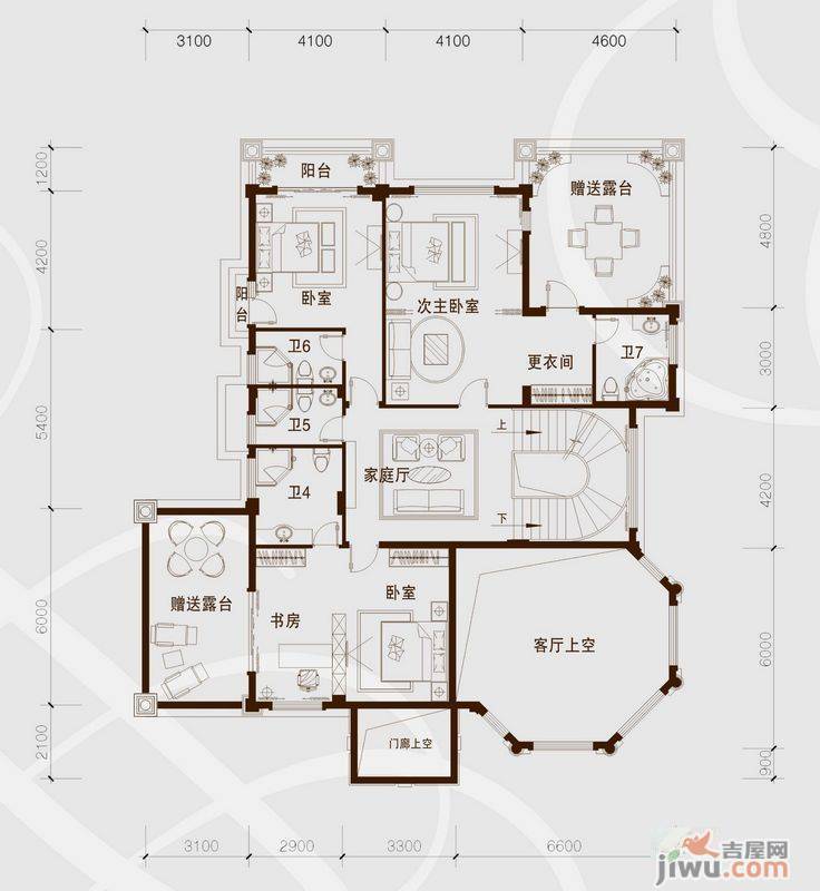 骏凯豪庭3室1厅4卫470㎡户型图