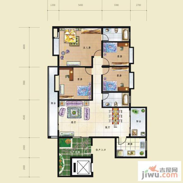 华悦·城市花园4室2厅0卫145.1㎡户型图