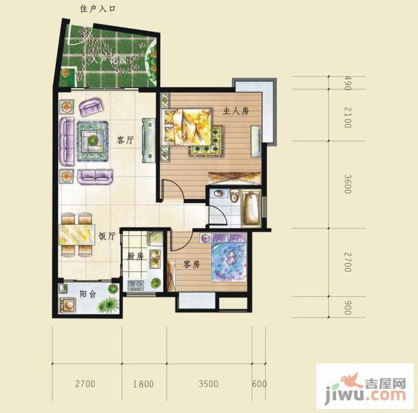 华悦·城市花园2室2厅0卫81.5㎡户型图