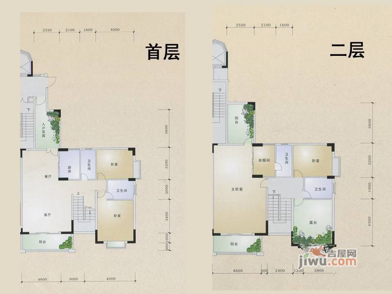 新会玉圭园4室2厅4卫262㎡户型图