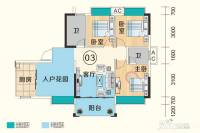 雅逸尚都3室2厅2卫86.5㎡户型图