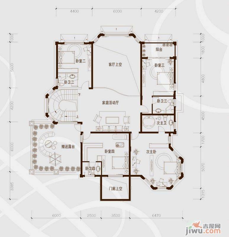 骏凯豪庭4室1厅4卫599㎡户型图