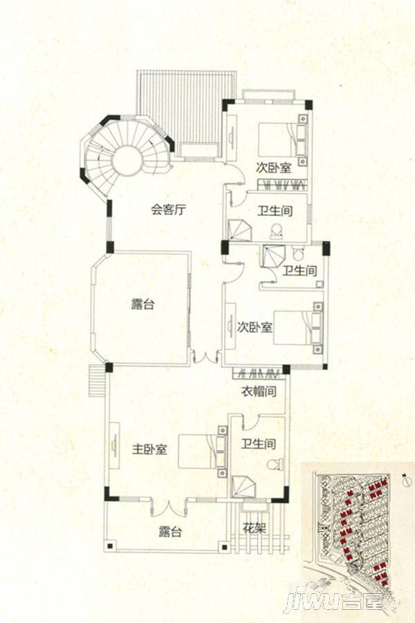 上城铂雍汇4室3厅4卫378㎡户型图