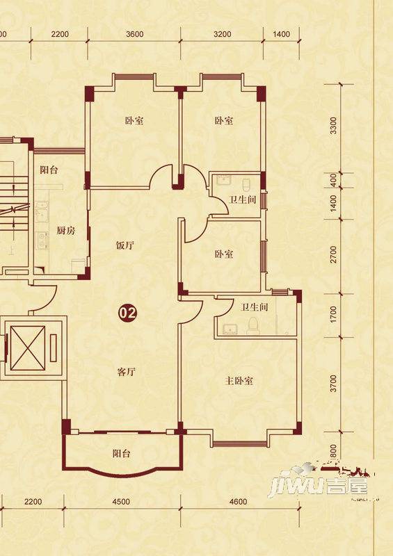 侨雅花苑4室4厅4卫148.7㎡户型图