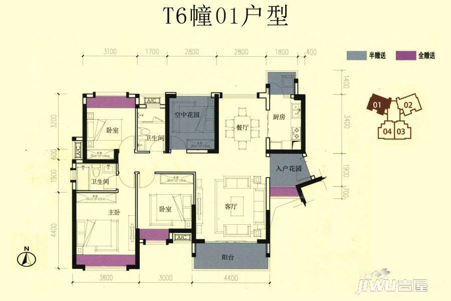 高明方直珑湖湾户型图图片