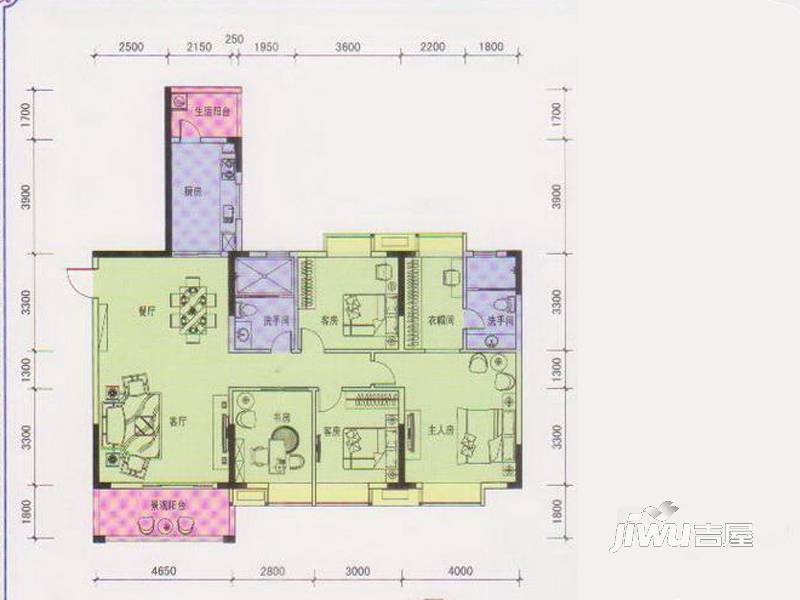 新昌御园4室2厅2卫155.7㎡户型图